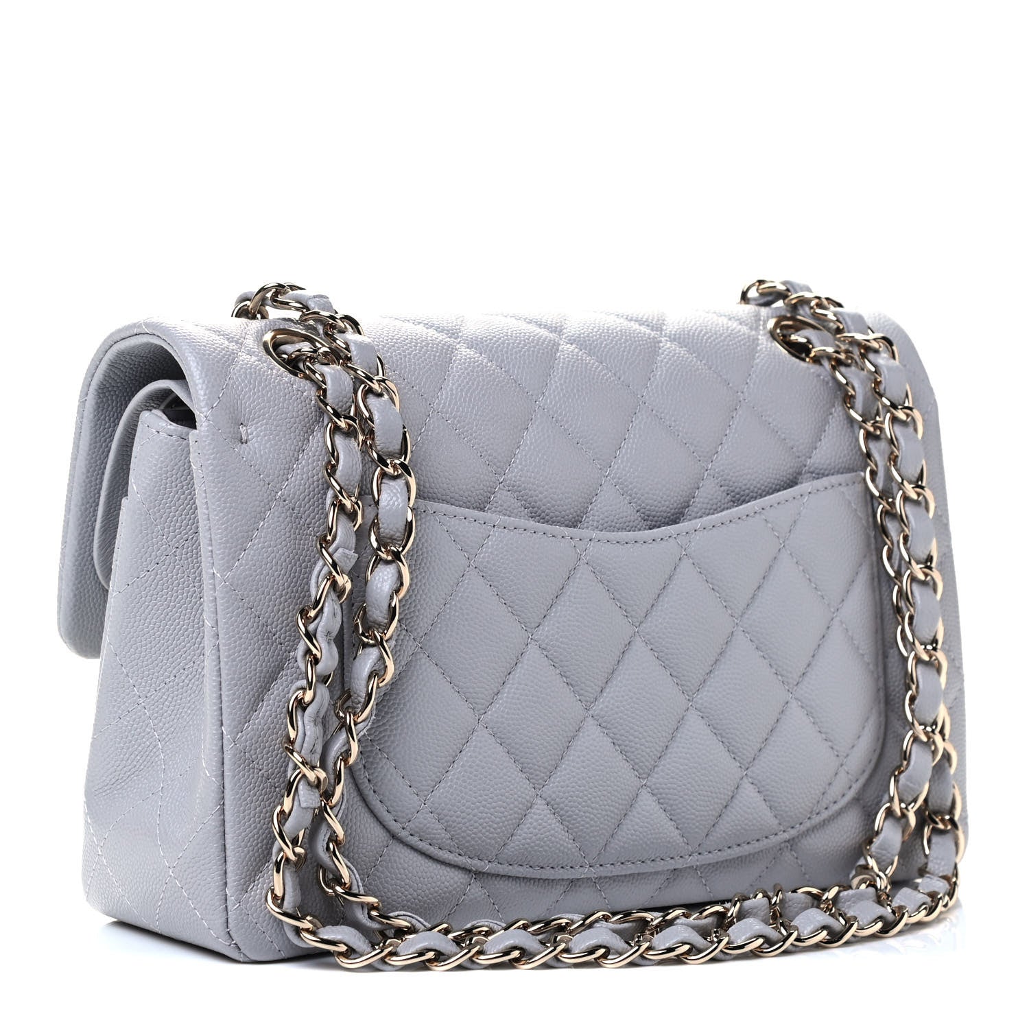Chanel Caviar Quilted Small Double Flap Grey 2 of 4