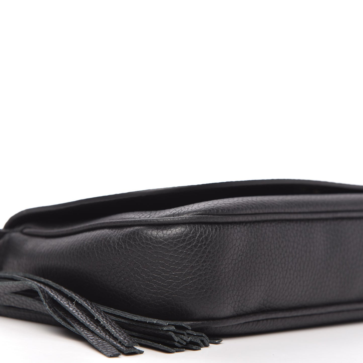 Pebbled Calfskin Medium Soho Flap Crossbody Black