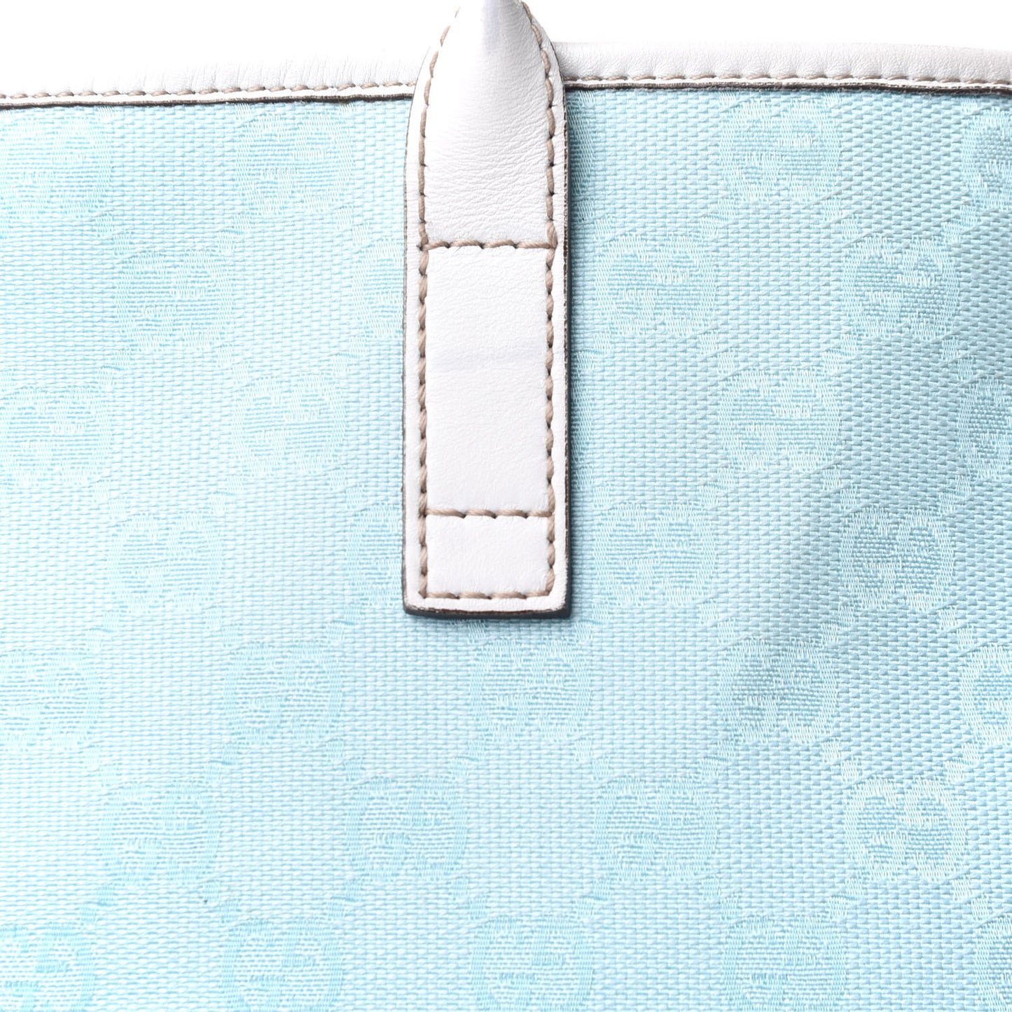 Monogram Tote Turquoise White