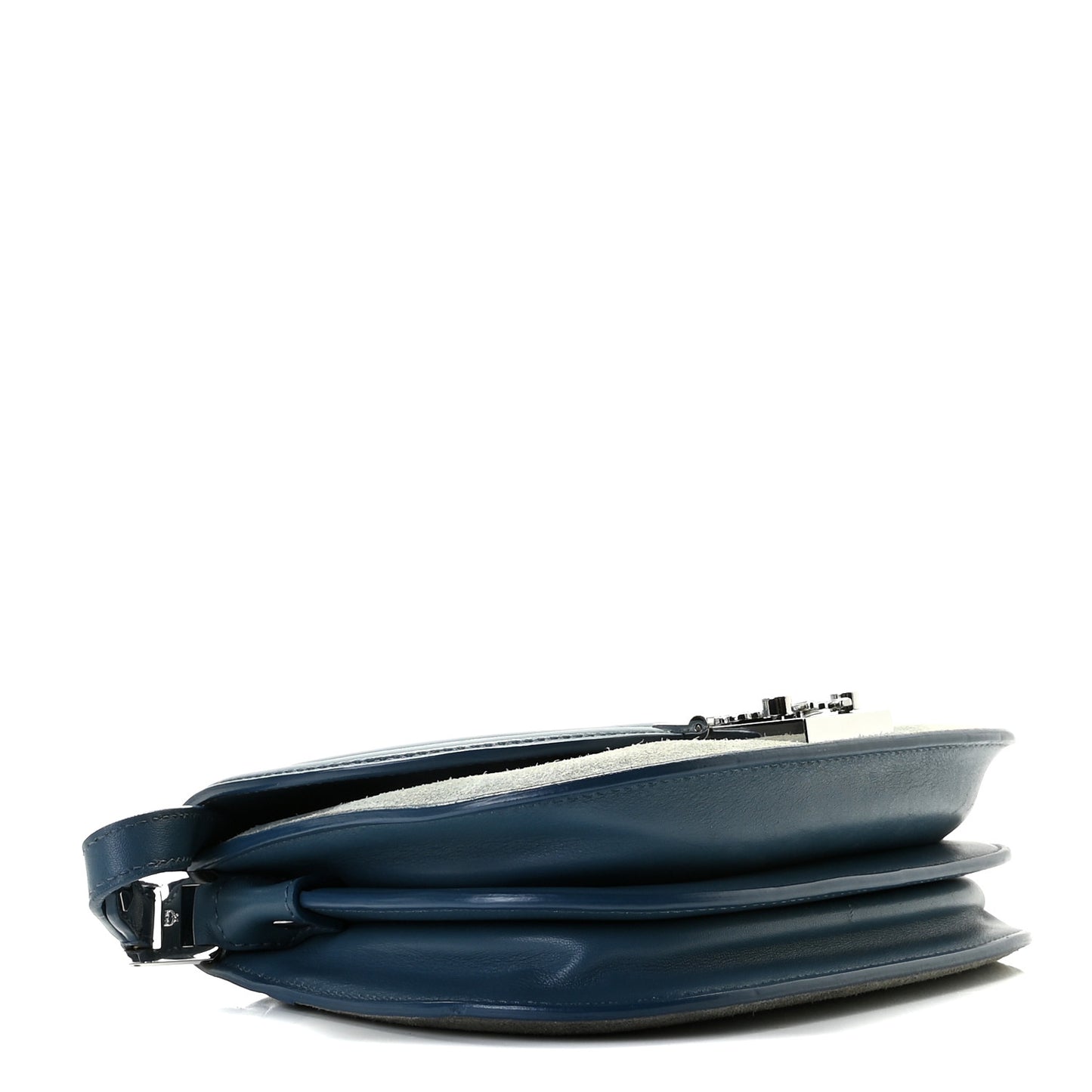 Suede Calfskin Trisha Small Shoulder Bag Blue