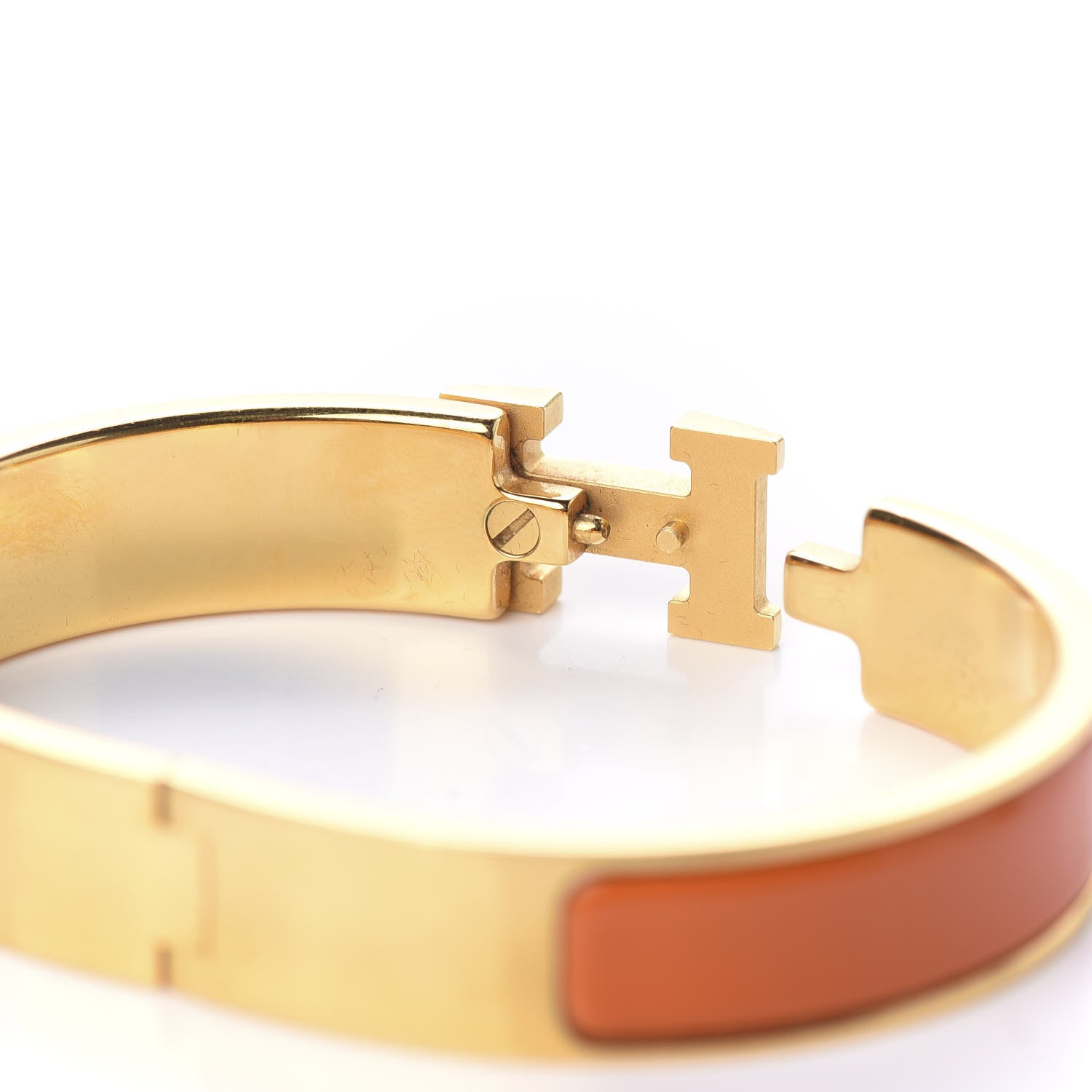 Hermes Enamel Narrow Clic Clac H Bracelet PM Orange 5 of 6