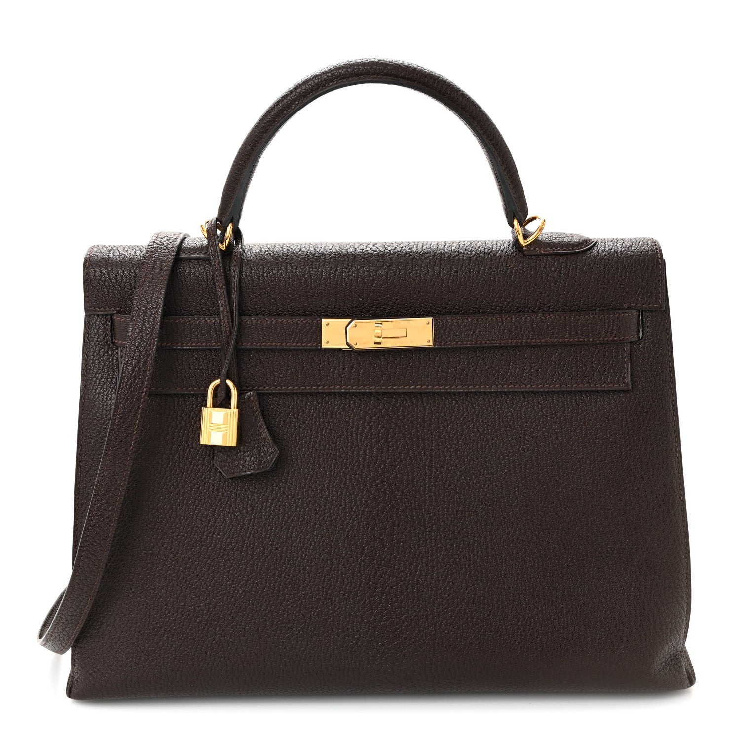 Hermes Chevre de Coromandel Kelly Sellier 35 Chocolate 1 of 12