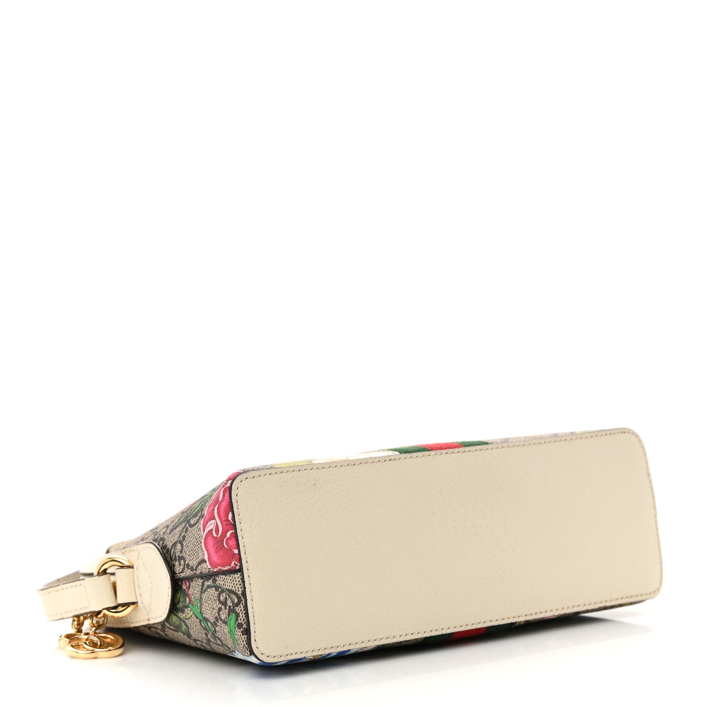 GG Supreme Monogram Flora Web GG Small Ophidia Dome Shoulder Bag White