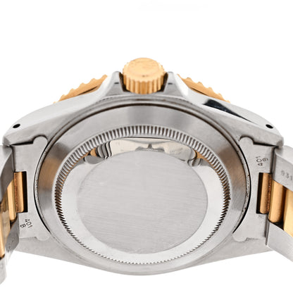 Rolex Stainless Steel 18K Yellow Gold Diamond Blue Sapphire 40mm Submariner Date Watch Champagne 16613 4 of 5