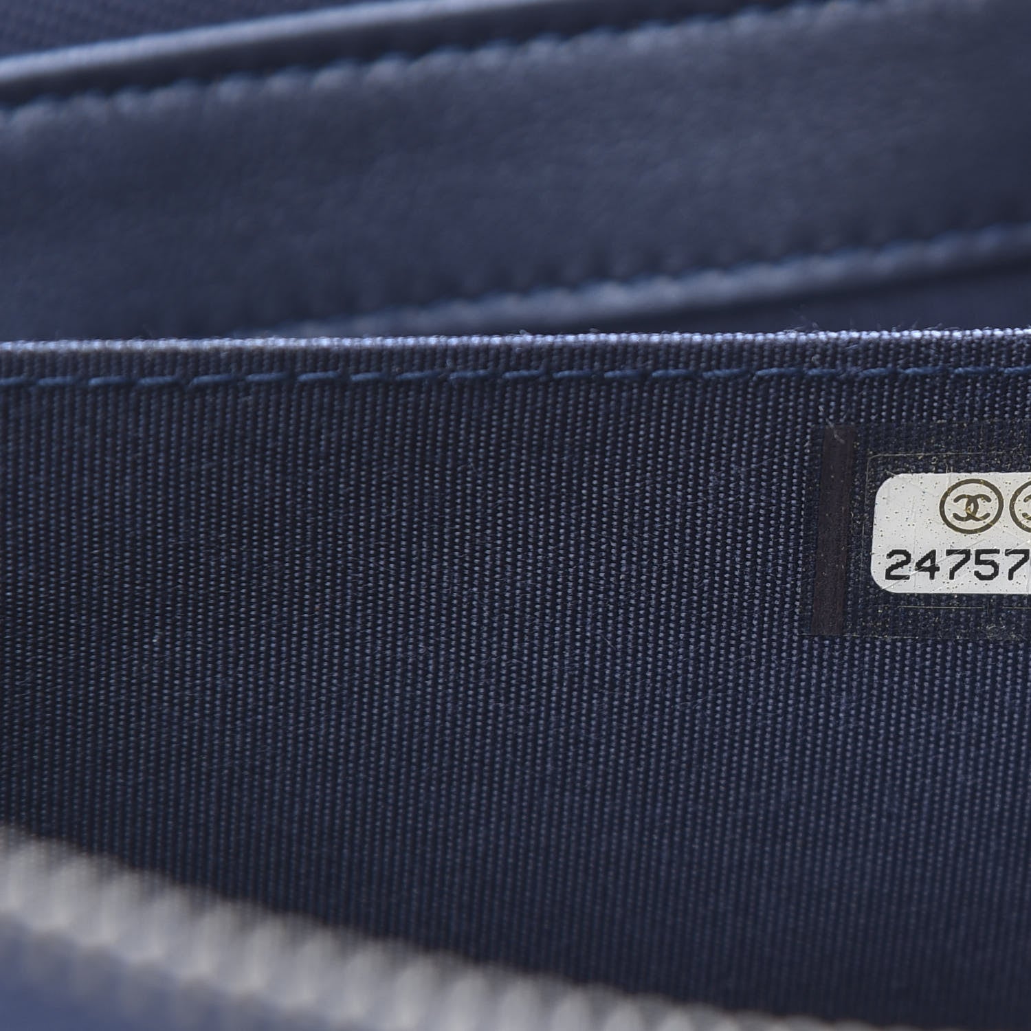 Chanel Metallic Caviar Quilted Small Zipped Boy Pouch Navy 8 of 8
