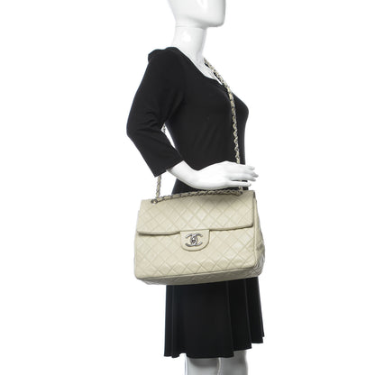 Chanel Caviar Quilted Maxi Single Flap White 3 of 21