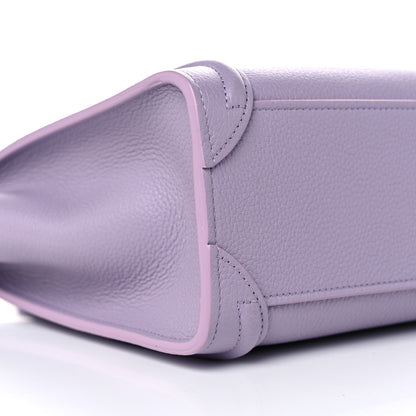 Celine Drummed Calfskin Nano Luggage Lilac 9 of 12