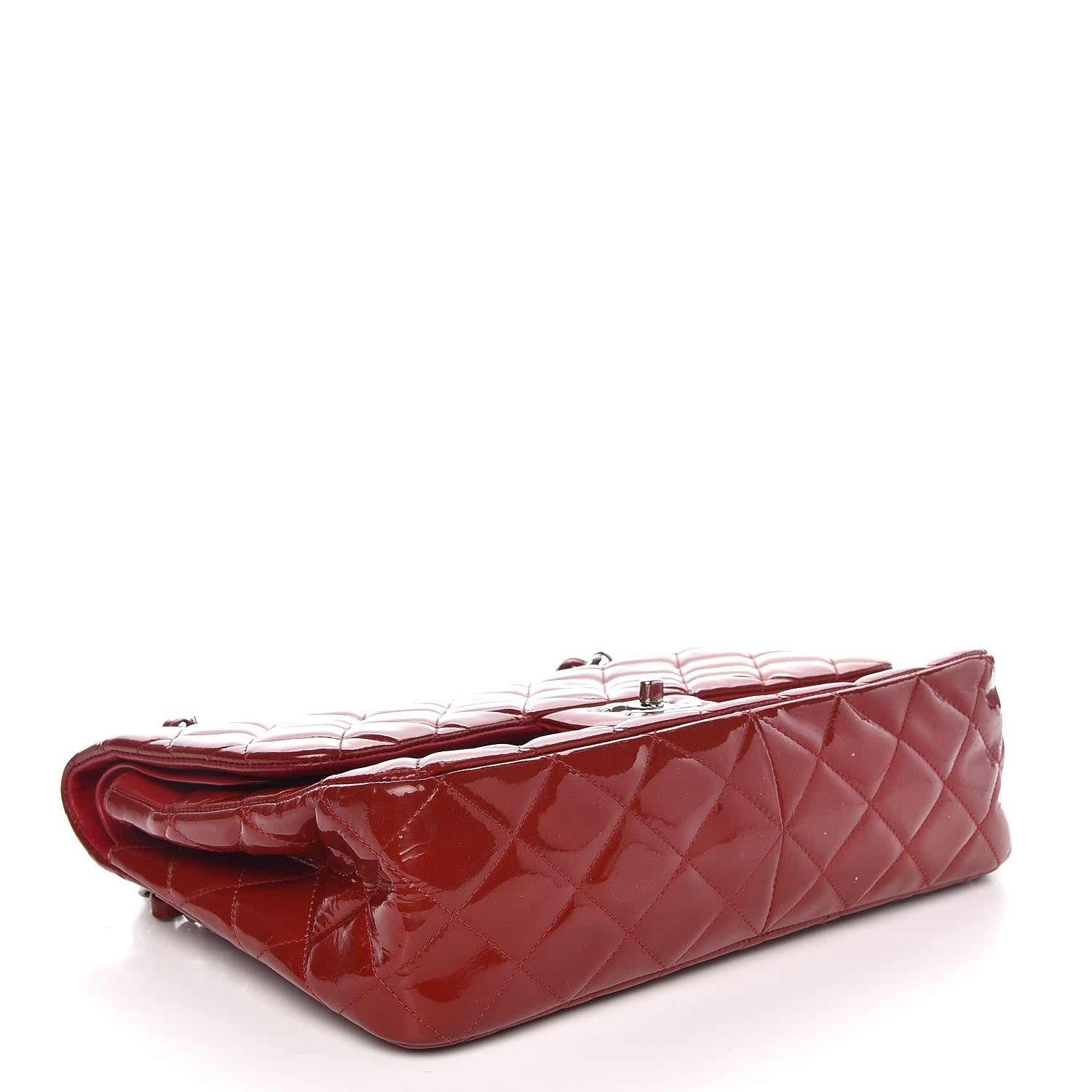Chanel Patent Quilted Jumbo Double Flap Red 7 of 8