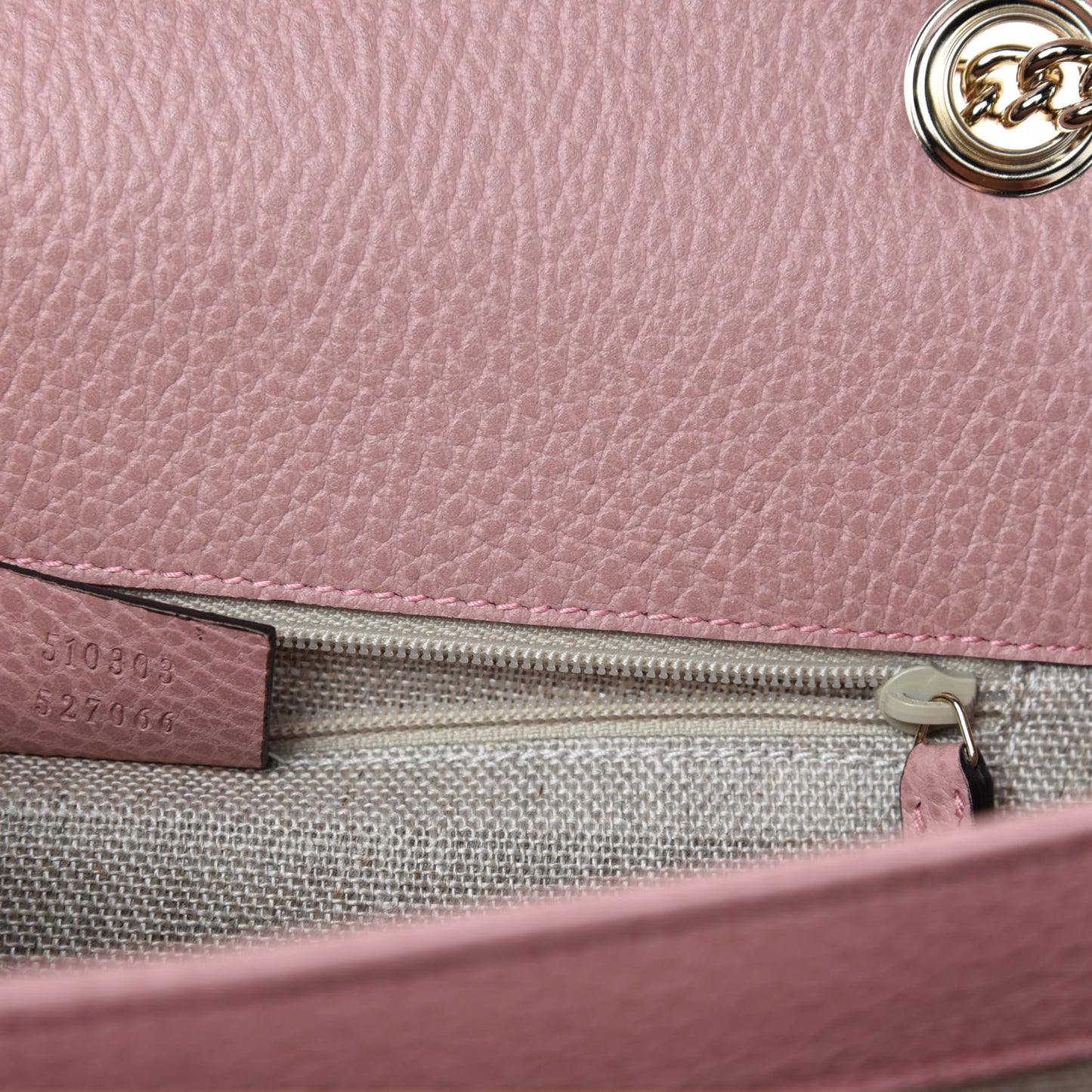 Dollar Calfskin Interlocking G Shoulder Bag Soft Pink