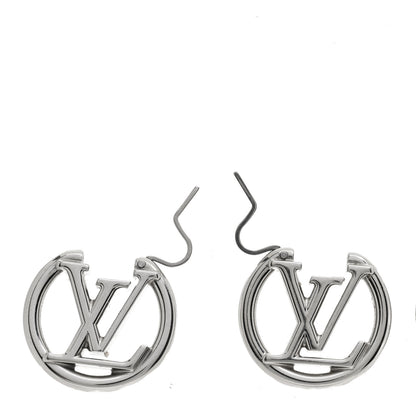 Louis Vuitton Palladium Small Louise Hoop Earrings Silver 3 of 4
