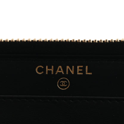 Chanel Caviar Quilted Filigree Zip Around Wallet Black 6 of 8