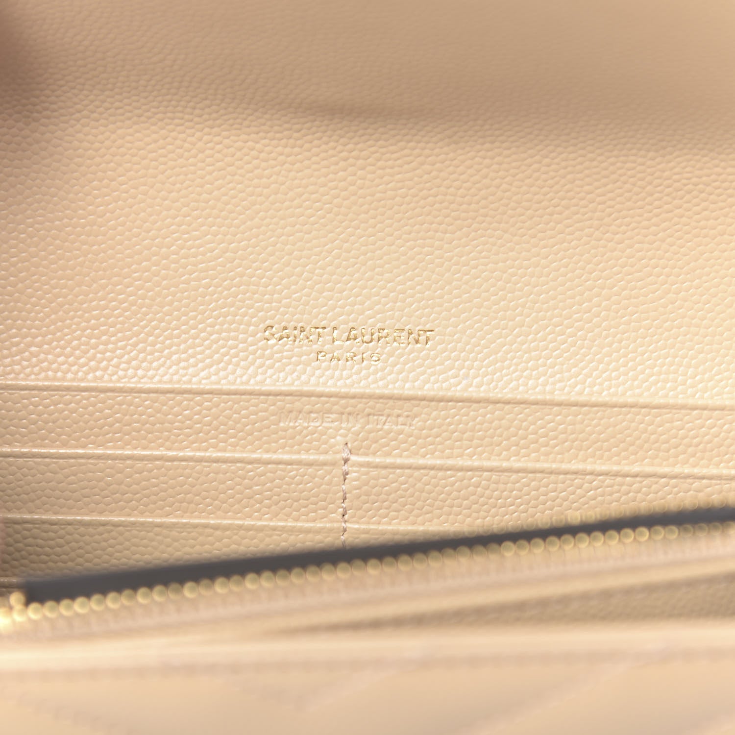 Saint Laurent Grain De Poudre Matelasse Chevron Monogram Flap Wallet Nude Powder 6 of 12