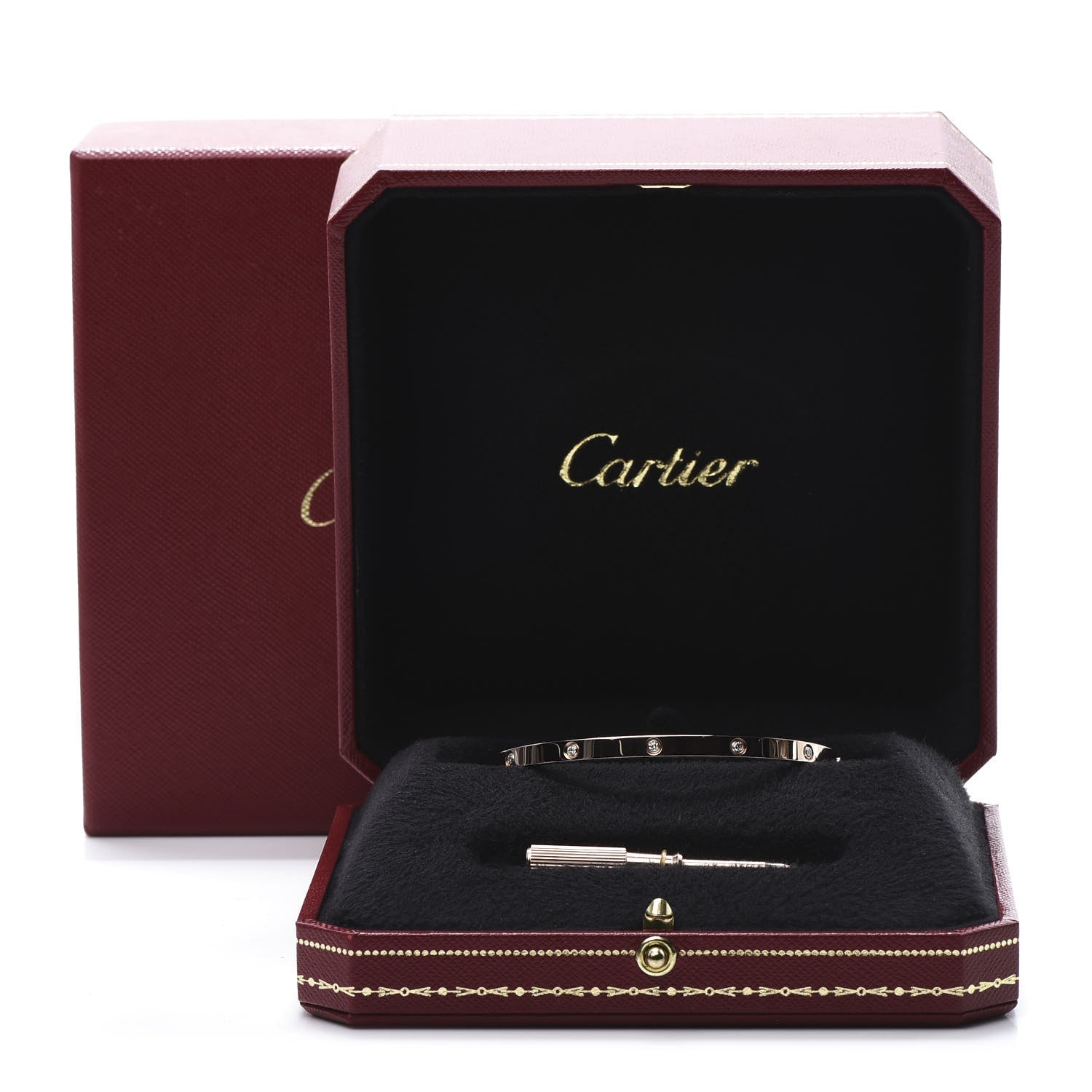Cartier 18K Pink Gold 10 Diamond Small LOVE Bracelet 17 6 of 6