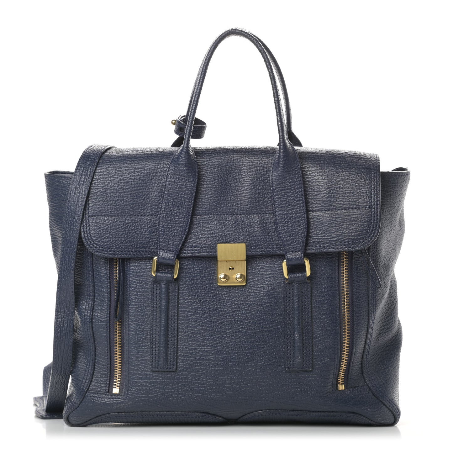 Textured Calfskin Large Pashli Satchel Ink