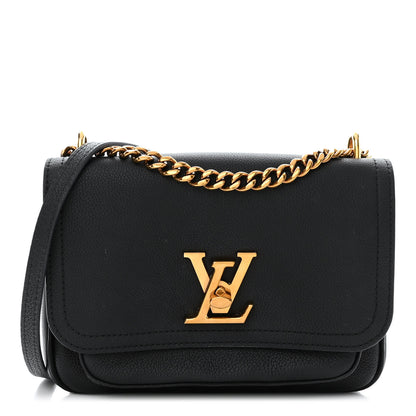 Louis Vuitton Grained Calfskin Lockme Chain Bag PM Black 1 of 10