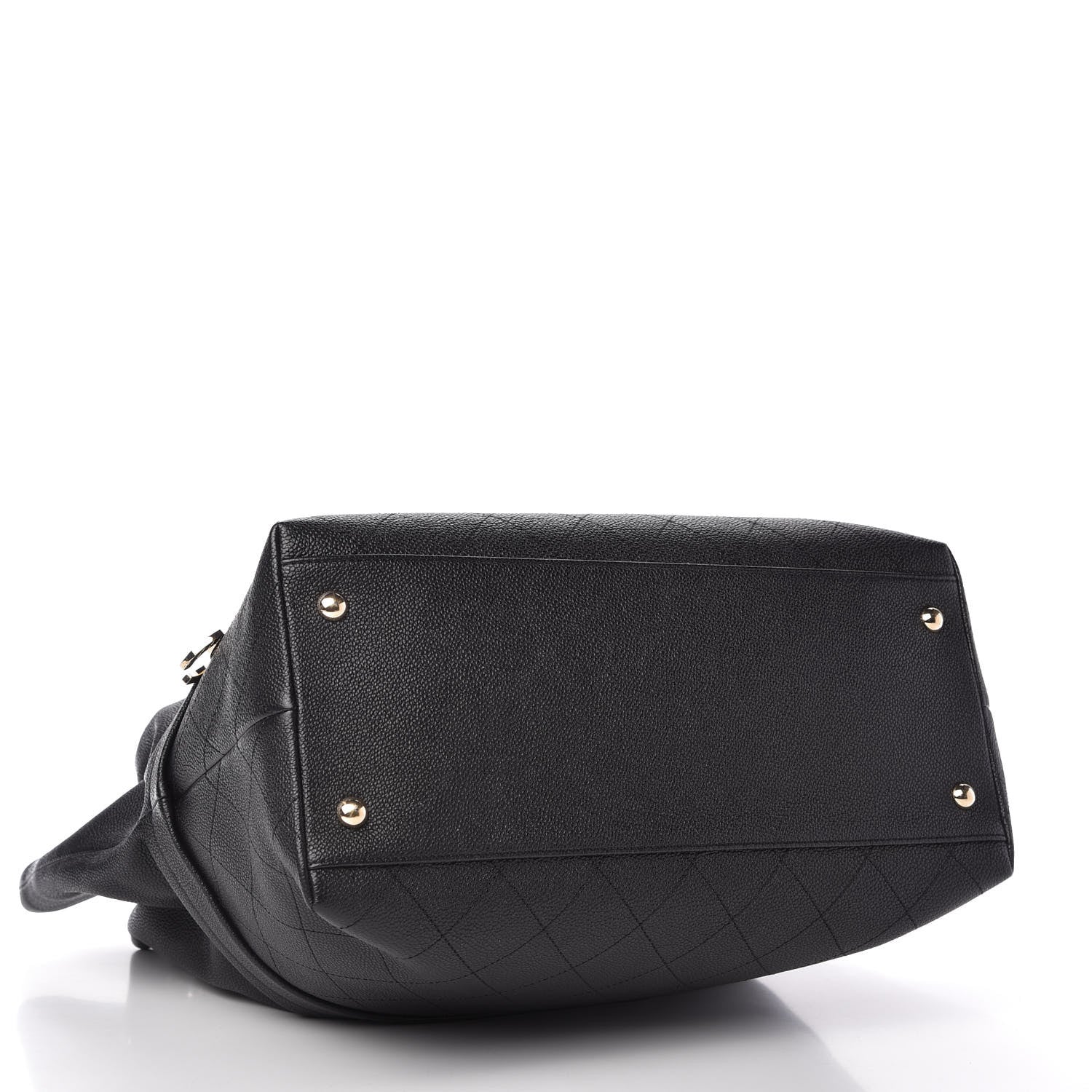 Chanel Crumpled Grained Calfskin Zip and Carry Shopping Tote Black 4 of 9