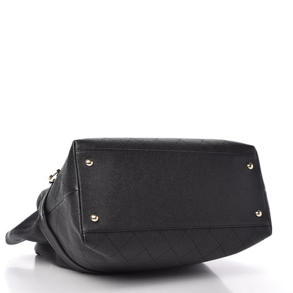 Chanel Crumpled Grained Calfskin Zip and Carry Shopping Tote Black 4 of 9