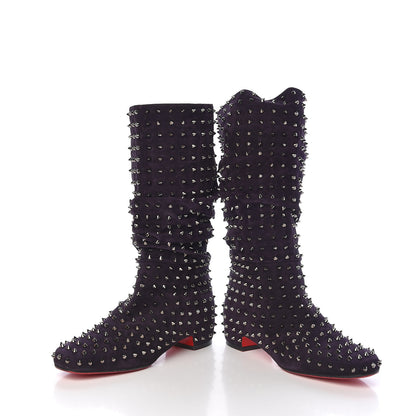 Christian Louboutin Veau Velours London Bridge Boots 40.5 Eclipse Gun Metal 6 of 12
