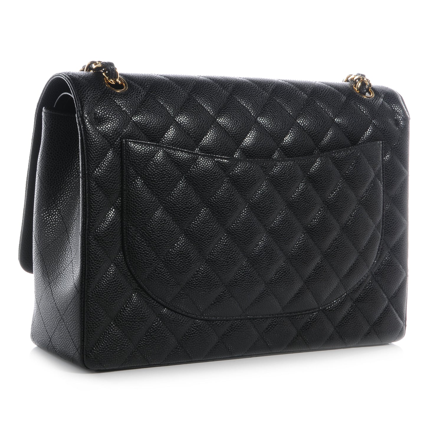 Caviar Quilted Maxi Double Flap Black