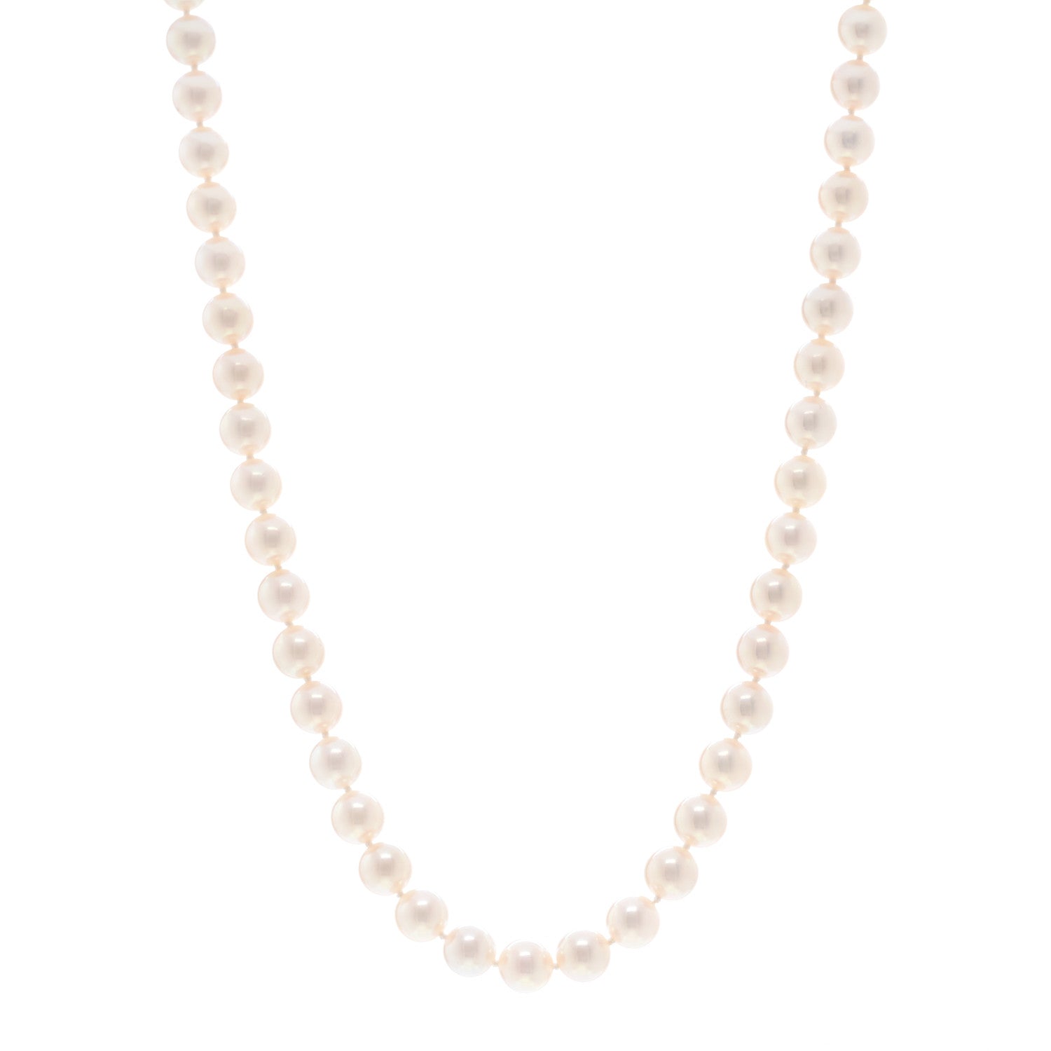 Tiffany 18K White Gold Akoya Pearl 6.5-7mm Signature Strand Necklace 1 of 5