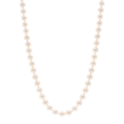 Tiffany 18K White Gold Akoya Pearl 6.5-7mm Signature Strand Necklace 1 of 5