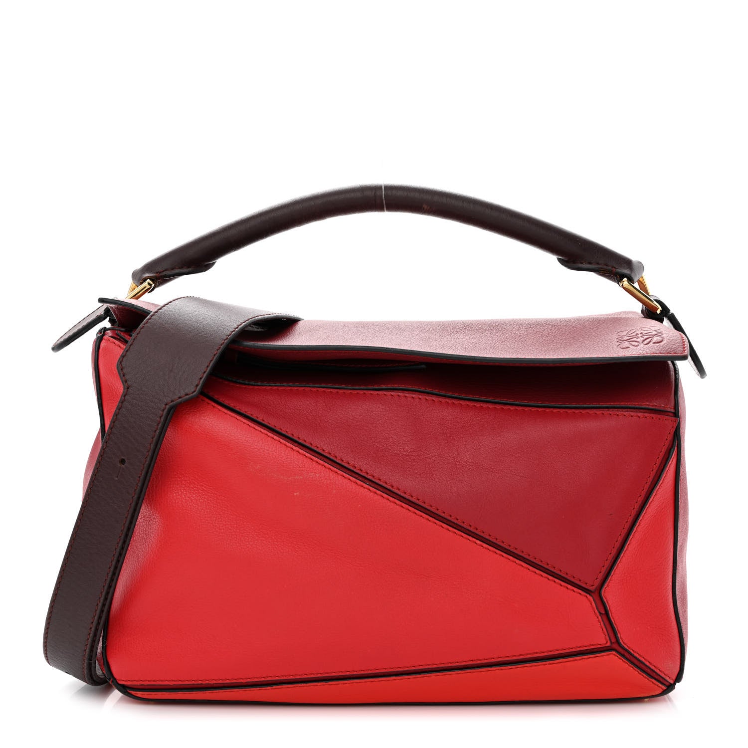Loewe Calfskin Colorblock Medium Puzzle Bag Red 1 of 18