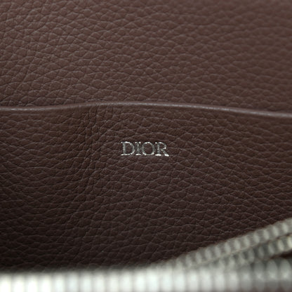 Christian Dior Oblique Zip Around Travel Wallet Brown Navy 6 of 8