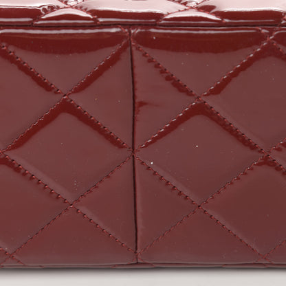 Chanel Patent Quilted Jumbo Double Flap Dark Red 19 of 20
