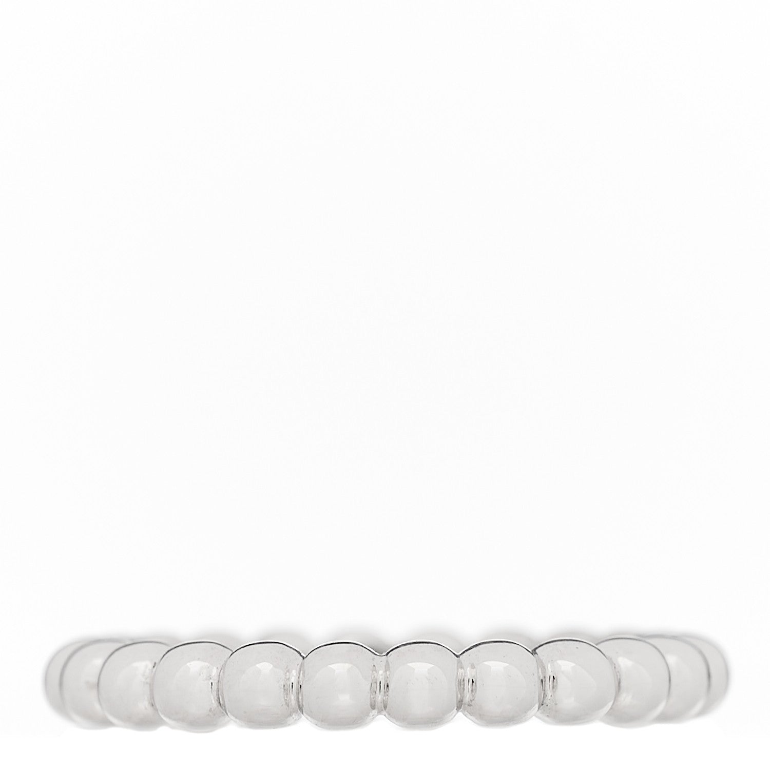 Van Cleef & Arpels 18K White Gold Small Perlee Ring 53 6.5 1 of 5