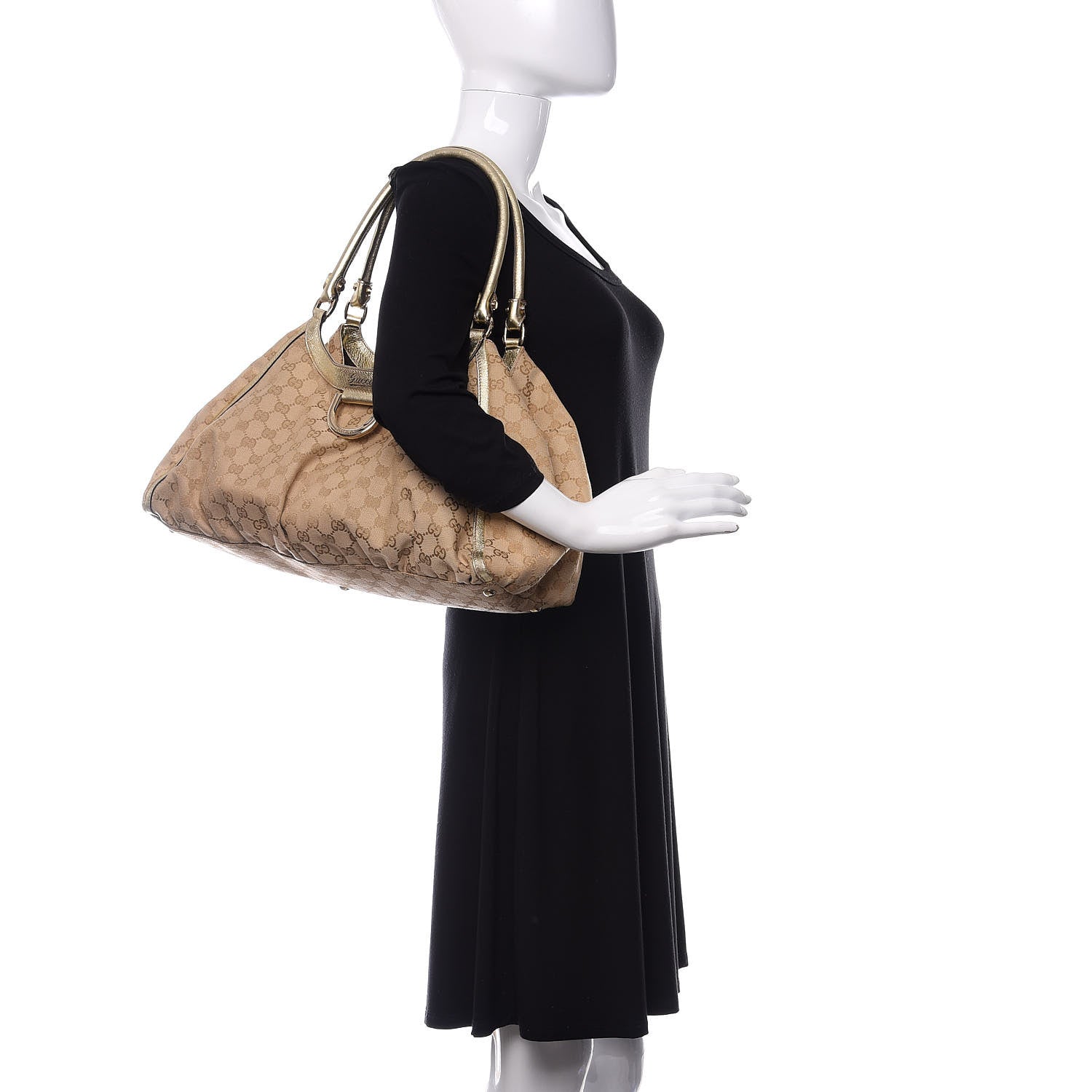 Gucci Monogram Large D Gold Hobo Metallic Gold 2 of 13