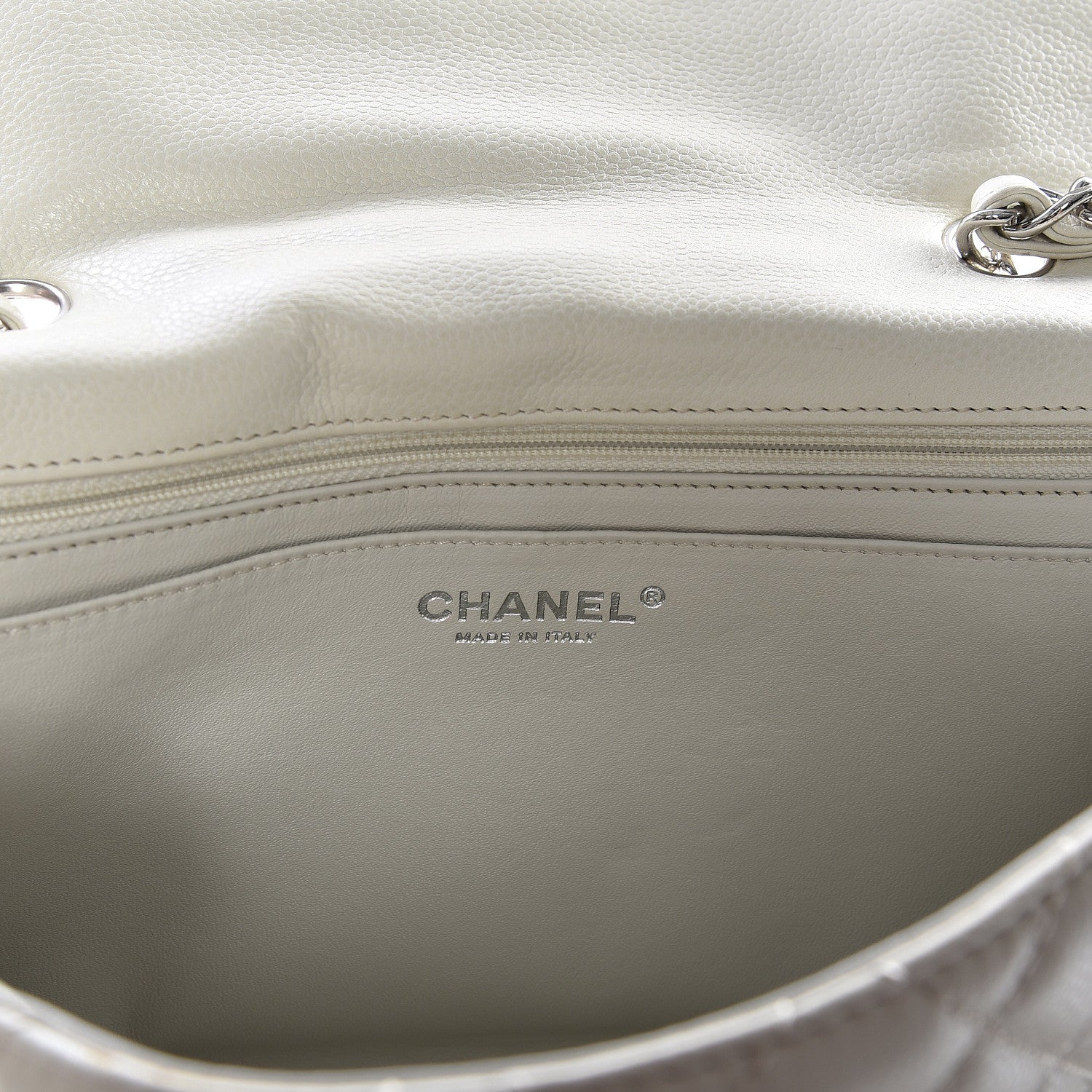 Chanel Caviar Jumbo Single Flap Off White 8 of 9
