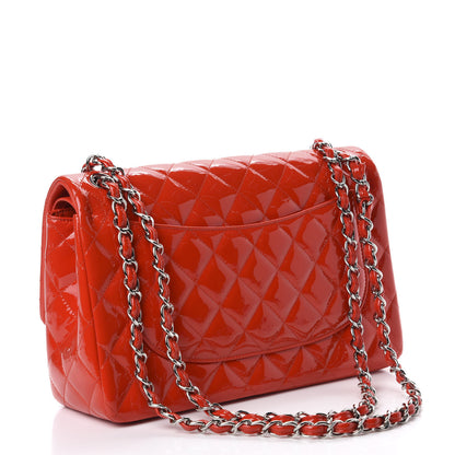 Chanel Patent Quilted Jumbo Double Flap Red 3 of 12