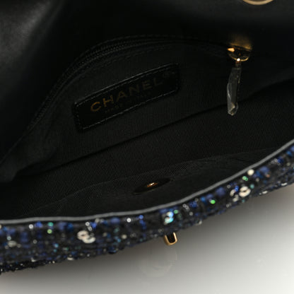 Chanel Tweed Mini Pearl Handle Flap Black Ecru 5 of 9