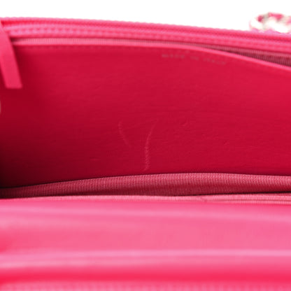 Chanel Lambskin Quilted Wallet On Chain WOC Pink 9 of 11