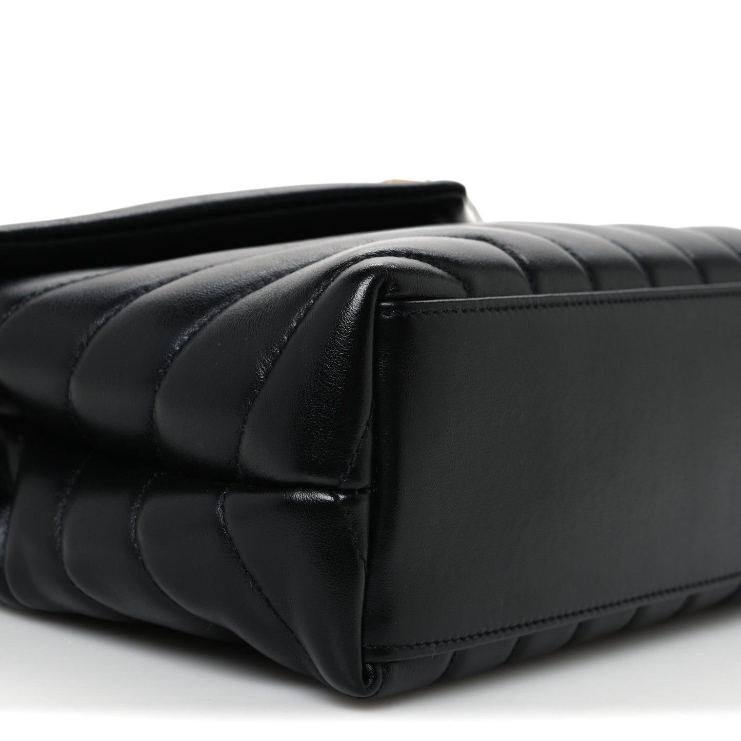 Calfskin Y Quilted Monogram Small Loulou Chain Satchel Black