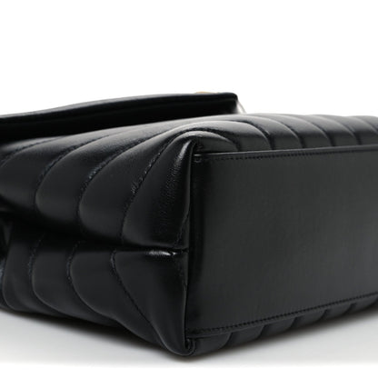 Saint Laurent Calfskin Y Quilted Monogram Small Loulou Chain Satchel Black 10 of 12