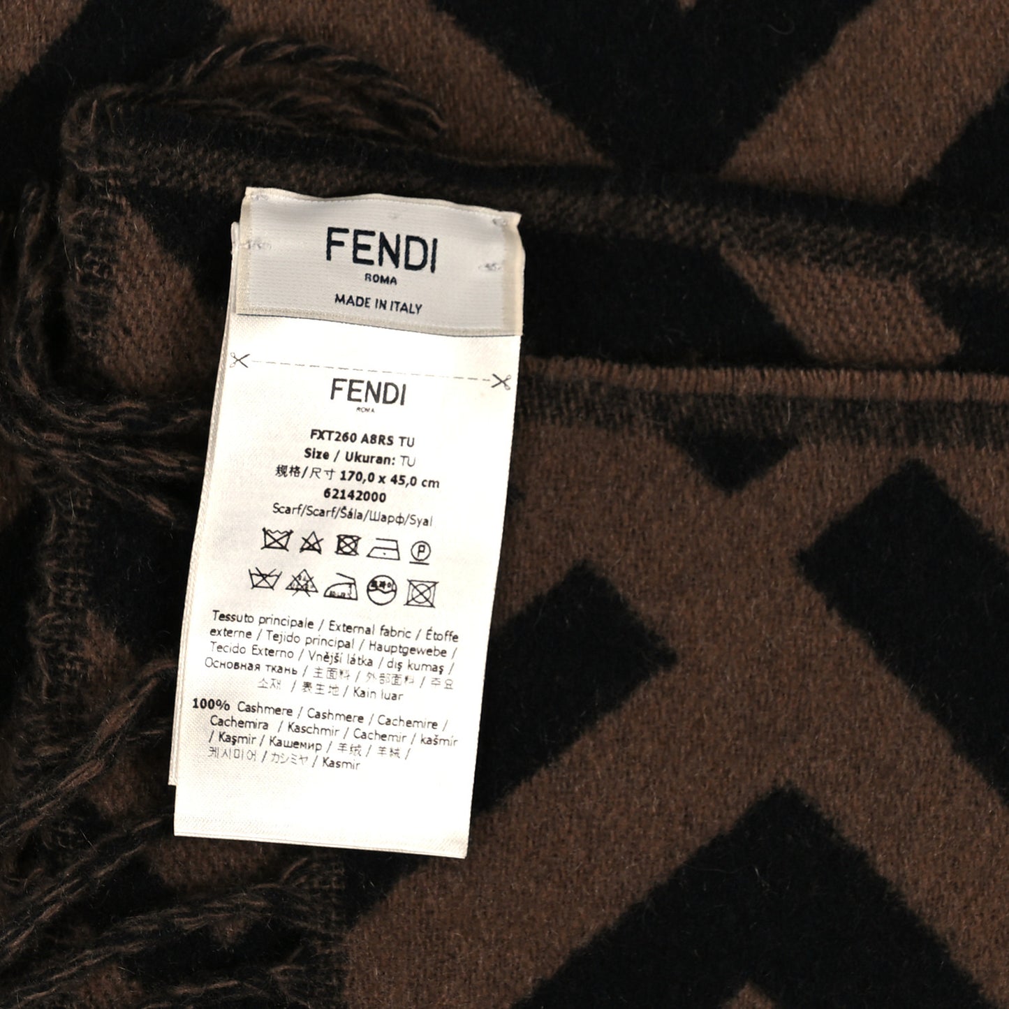 Wool FF Scarf Brown Black