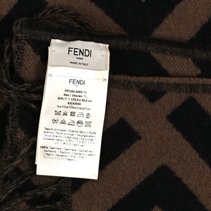 Fendi Wool FF Scarf Brown Black 3 of 3
