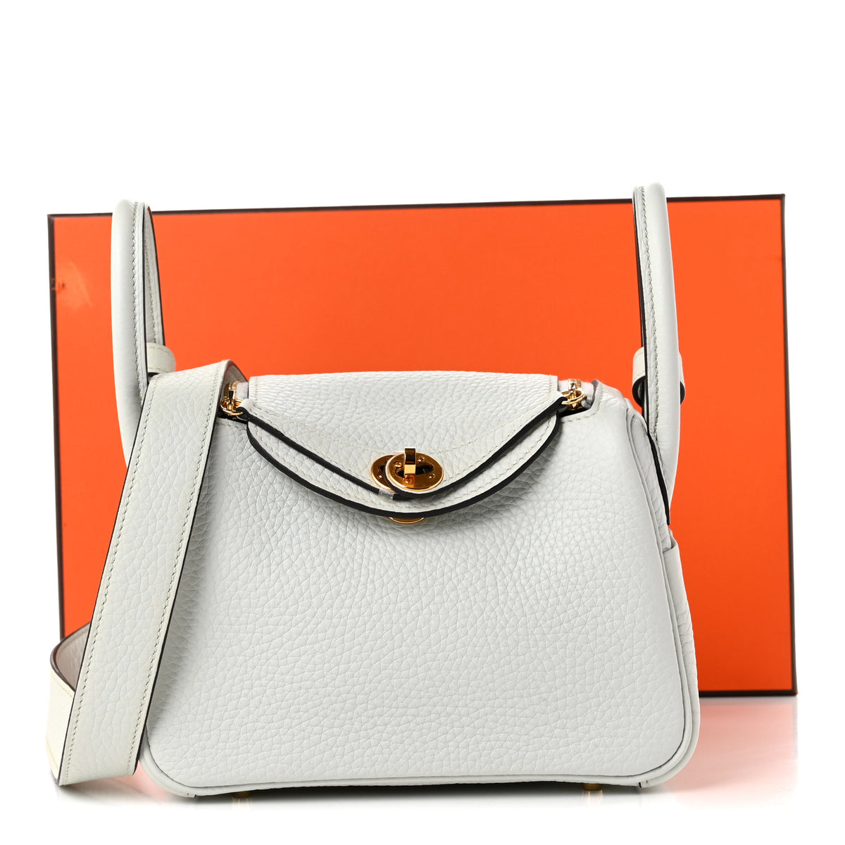 Taurillon Clemence Mini Lindy 20 Gris Platine