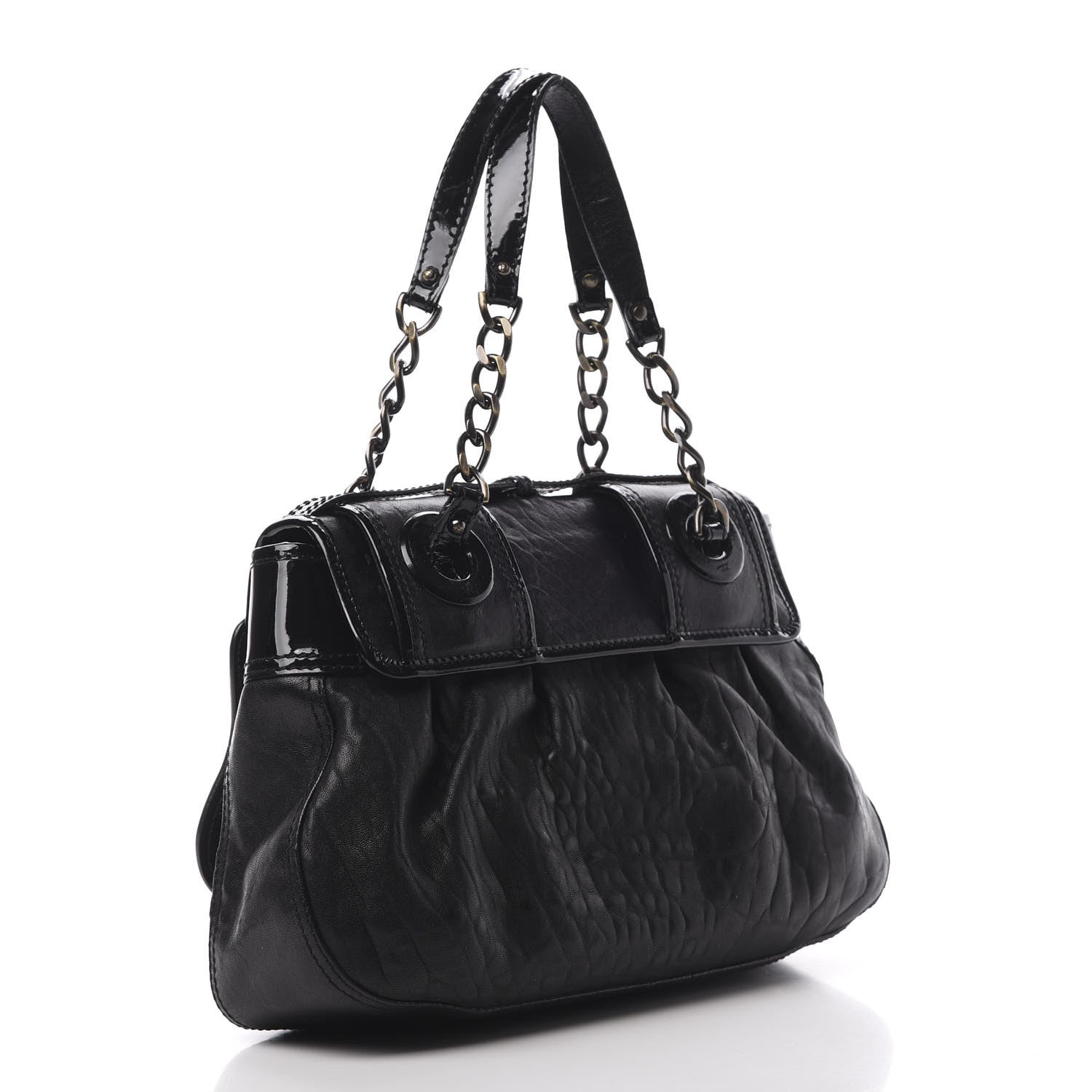 Fendi Nappa Patent B Bag Black 3 of 15