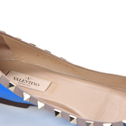 Valentino Garavani Calfskin Nappa Rockstud Ballerina Flats 36.5 Blue Fluo Poudre 11 of 13