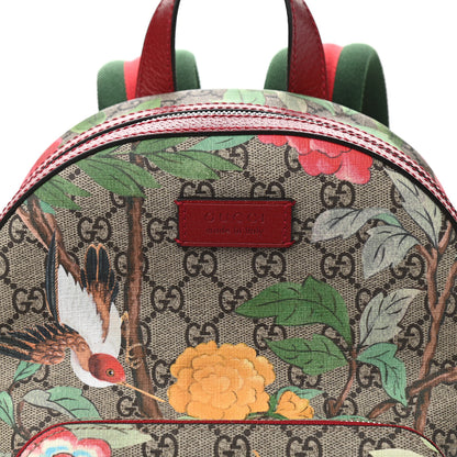 Gucci GG Supreme Monogram Tian Web Small Day Backpack Beige Multicolor Red 8 of 11