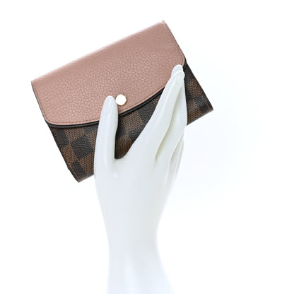 Louis Vuitton Damier Ebene Normandy Compact Wallet Rose Ballerine 2 of 7