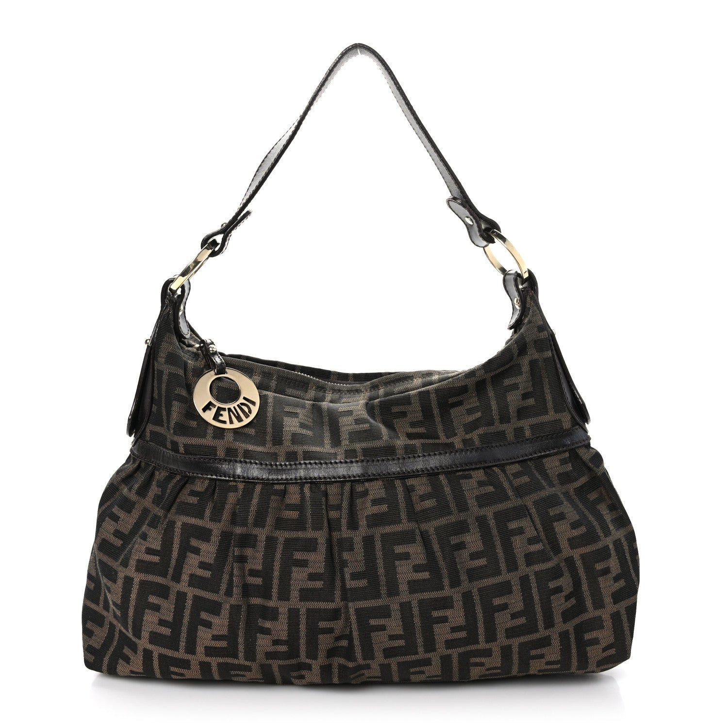 Fendi Zucca Cuoio Lucido Chef Hobo Tobacco Moro 1 of 8