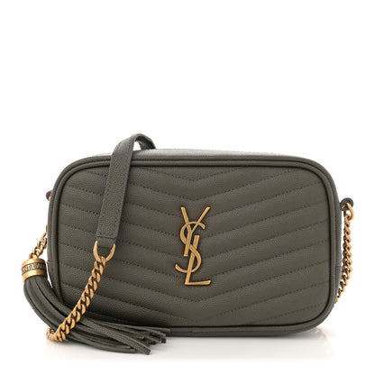 Saint Laurent Grain De Poudre Matelasse Monogram Mini Lou Camera Bag Pebble 1 of 11
