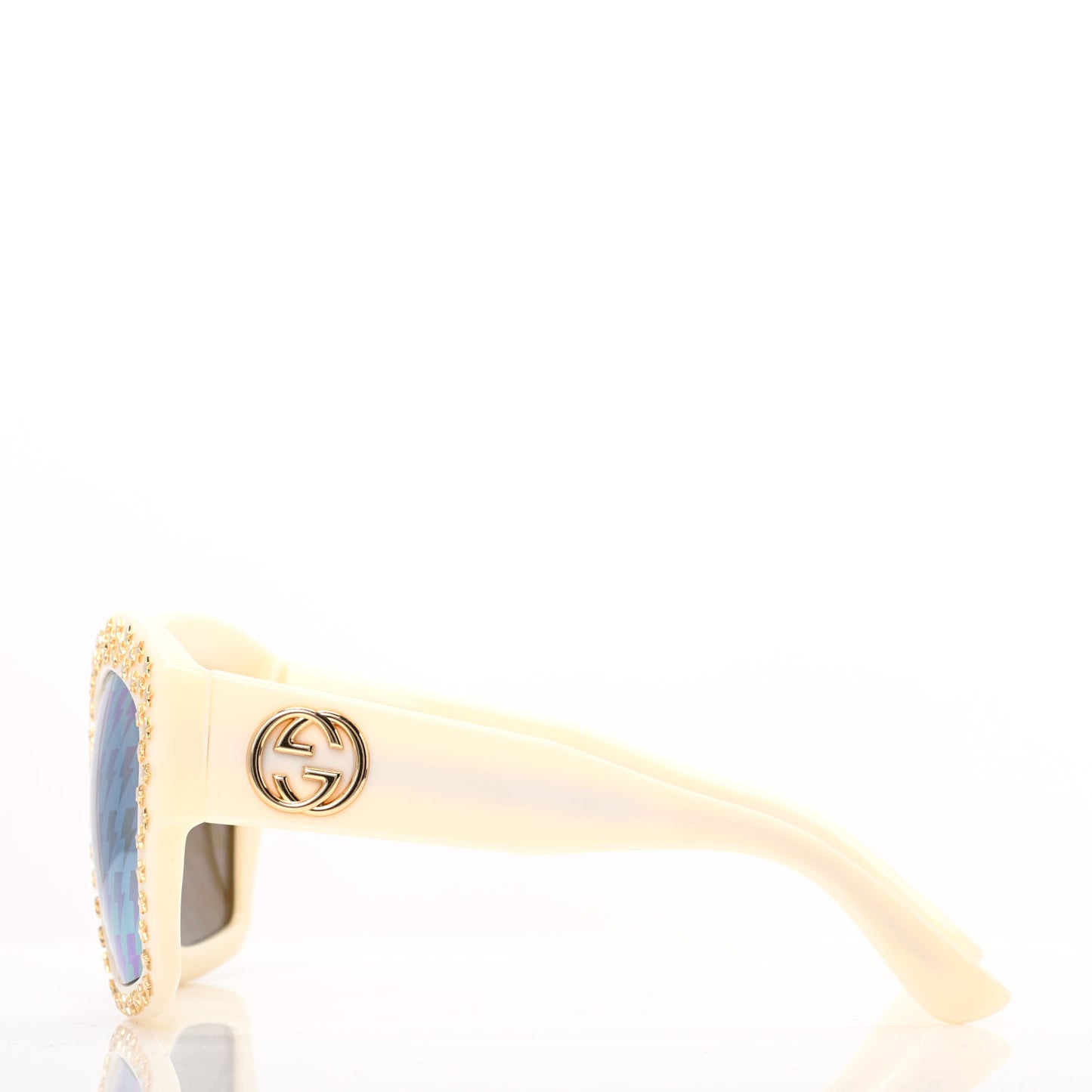 Square Frame Star Sunglasses GG 3870/S Ivory Gold