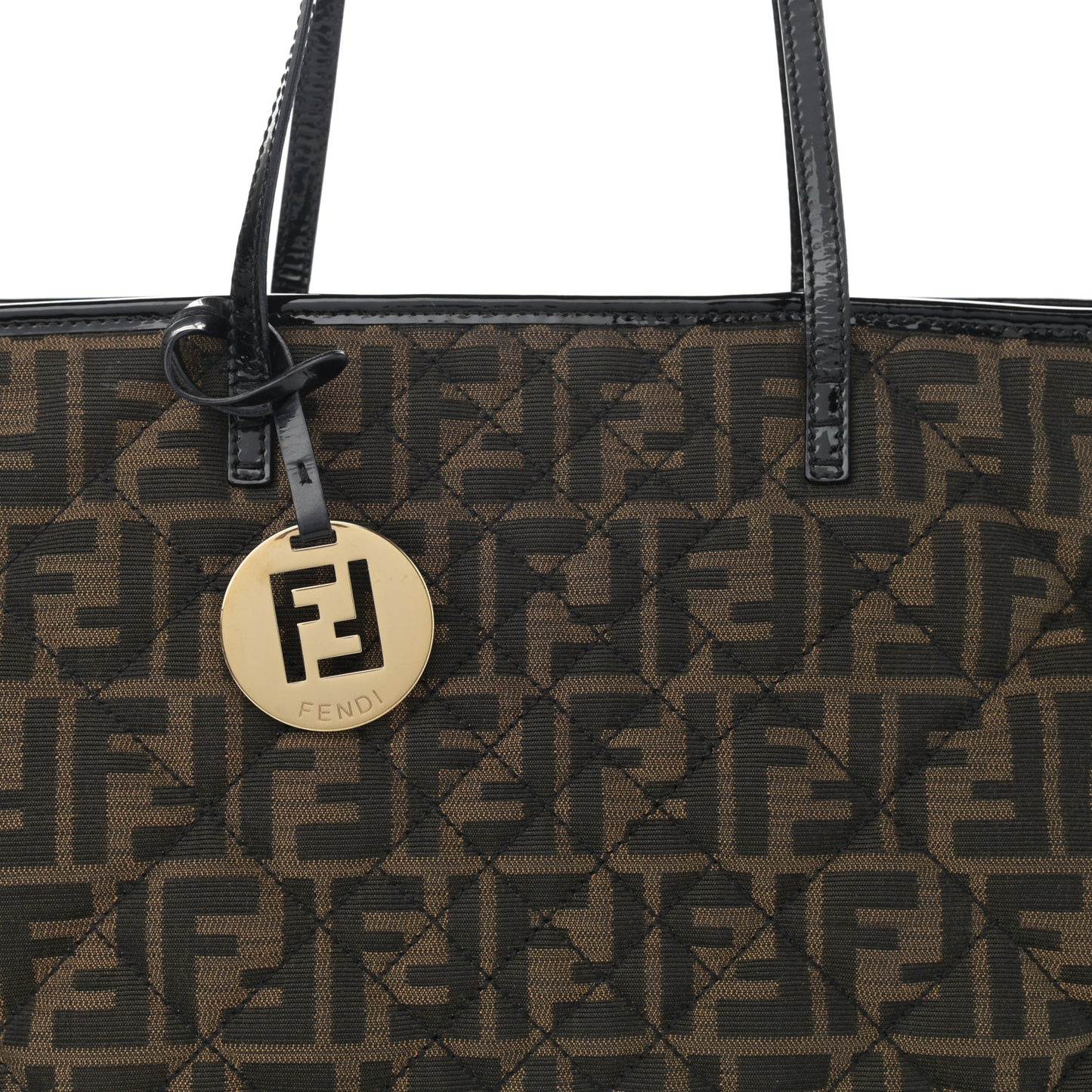 Zucca Quilted Medium Roll Tote Tobacco Black