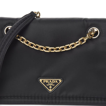 Prada Nylon Tessuto Chain Shoulder Bag Black 9 of 9