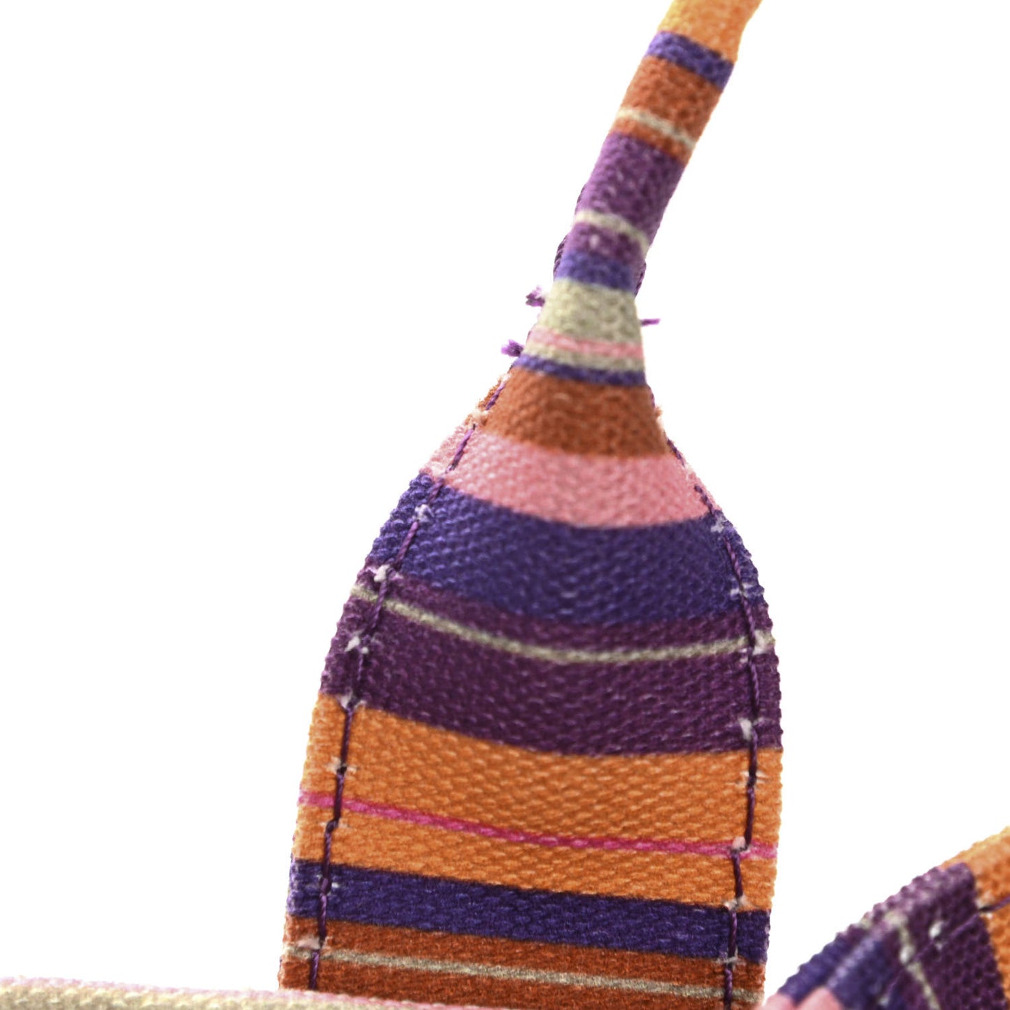 Cotton Canvas Striped Medium The Traveler Tote Bag Purple
