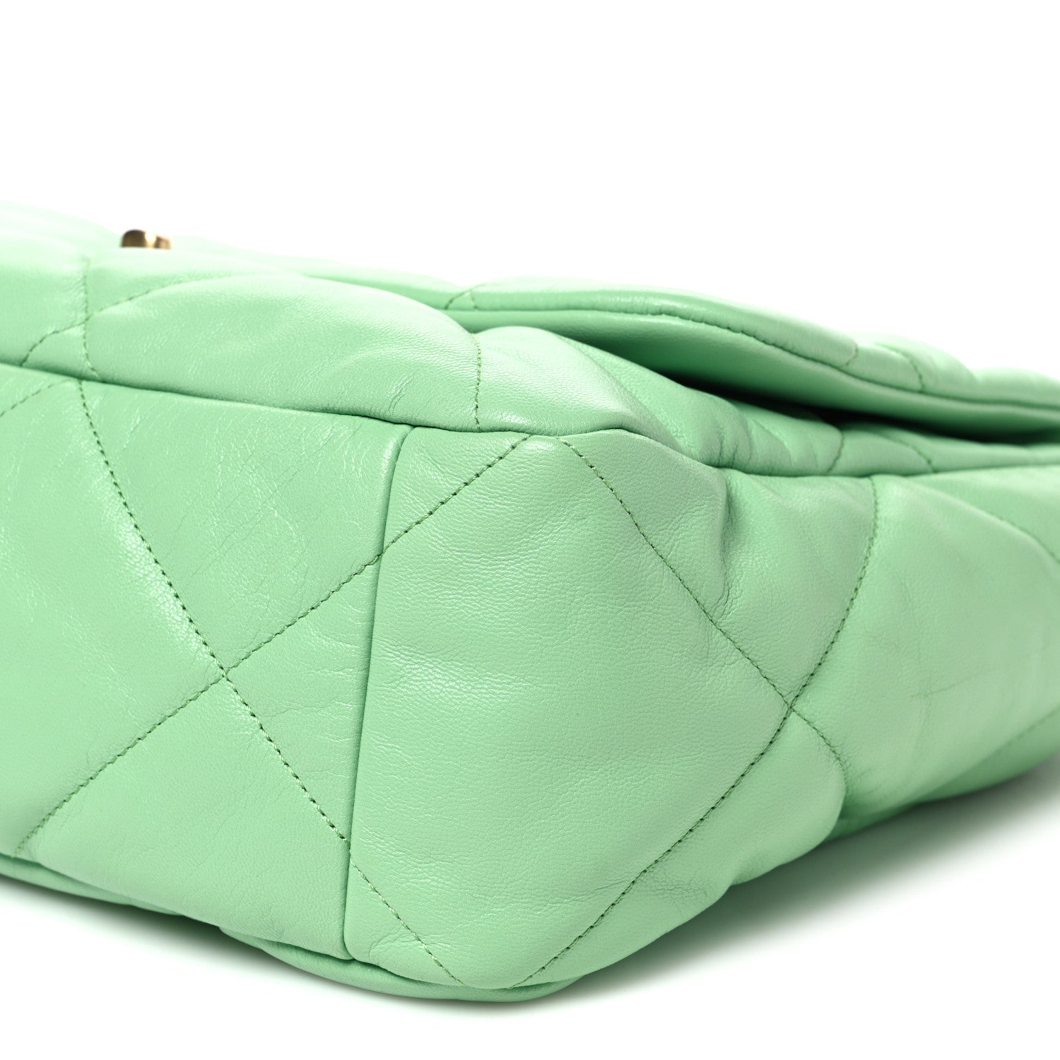 Chanel Lambskin Quilted Maxi Chanel 19 Flap Light Green 10 of 10